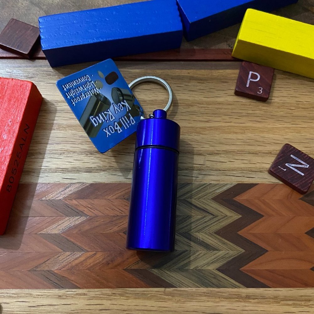 Blue - Pill Box Key Ring